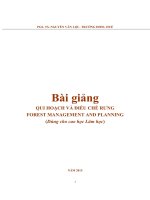 Bài giảng Quy hoạch và Điều chế rừng