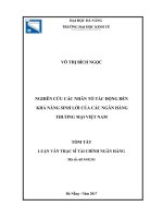 Nghiên cứu các nhân tố tác động đến khả năng sinh lời của các ngân hàng thương mại việt nam (tt) 
