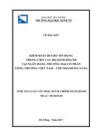 Kiểm soát rủi ro tín dụng trong cho vay hộ kinh doanh tại ngân hàng TMCP công thương việt nam   chi nhánh (tt) 