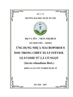 Ứng dụng nhựa macroporous d101 trong chiết xuất steviol glycosid từ lá cỏ ngọt (stevia rebaudiana bert ) 