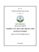 Nghiên cứu bào chế thuốc cốm acetylcystein 