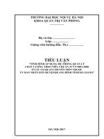TIỂU LUẬN “TÌNH HÌNH ÁP DỤNG HỆ THỐNG QUẢN LÝ  CHẤT LƯỢNG THEO TIÊU CHUẨN TCVN 9001:2008  Ở CÁC CƠ QUAN CHUYÊN MÔN THUỘC  ỦY BAN NHÂN DÂN HUYỆN QUANG BÌNH TỈNH HÀ GIANG”