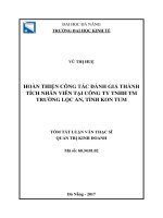 Hoàn thiện công tác đánh giá thành tích nhân viên tại công ty TNHH thương mại trường lộc an, tỉnh kon tum (tt) 