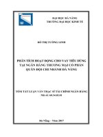 Phân tích tình hình cho vay tiêu dùng tại ngân hàng TMCP quân đội   chi nhánh đà nẵng (tt) 