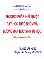 Tài liệu tập huấn Phương pháp Kỹ thuật tổ chức hoạt động và Hướng dẫn HS tự học - Môn Sinh học 2017