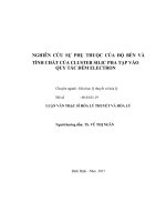 NGHIÊN CỨU SỰ PHỤ THUỘC CỦA ĐỘ BỀN VÀ TÍNH CHẤT CỦA CLUSTER SILIC PHA TẠP VÀO QUY TẮC ĐẾM ELECTRON 2017
