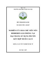 Nghiên cứu bào chế viên nén berberin giải phóng tại đại tràng sử dụng pectin kết hợp muối calci 