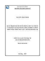 Quản trị rủi ro tín dụng trong cho vay trung và dài hạn tại ngân hàng nông nghiệp và phát triển nông thôn chi nhánh tỉnh đắk lắk (tt) 