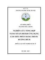 Nghiên cứu tổng hợp nano titan dioxid ứng dụng làm tiểu phân mang thuốc hướng đích 