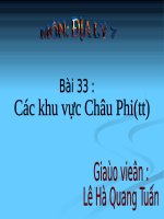 Bài 33. Các khu vực châu Phi (Tiếp theo)