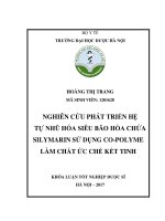 Nghiên cứu phát triển hệ tự nhũ hóa siêu bão hòa chứa silymarin sử dụng co   polyme làm chất ức chế kết tinh 