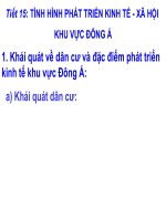 Bài 13. Tình hình phát triển kinh tế - xã hội khu vực Đông Á