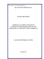 Chế độ quan lại triều Lê sơ (1428 1527) và những giá trị tham khảo cho cải cách chế độ công vụ, công chức ở Việt Nam hiện nay (LA tiến sĩ)
