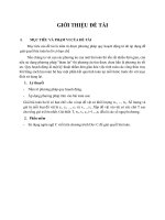 Tiểu luận môn phân tích và đánh giá thuật toán phương pháp quy hoạch động bài toán ba lô có hạn chế 