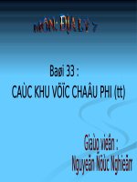 Bài 33. Các khu vực châu Phi (Tiếp theo)
