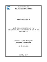 Quản trị lực lượng bán tại công ty cổ phần xăng dầu dầu khí PVOIL miền trung (tt0 