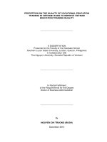 Perception on the quality of vocational education training in VietNam Basis to improve VietNam education training quality