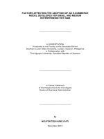 Factors affecting the adoptiuon of an E- commerce model developed for small and medium enterprises in Viet Nam