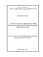 Vai trò của phụ nữ trong phát triển kinh tế gia đình ở thành phố Sông Công, tỉnh Thái Nguyên (LV thạc sĩ)