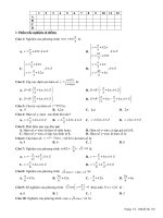 trắc nghiệm 1 tiết chương I lượng giác 11