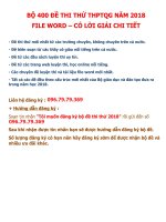 BỘ ĐỀ 2018 - FILE WORD CÓ LỜI GIẢI - ĐĂNG KÝ NGAY