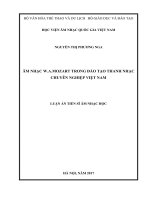 Âm nhạc W.A.Mozart trong đào tạo thanh nhạc chuyên nghiệp Việt Nam