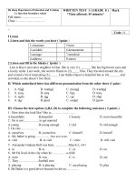 đề ktra anh 8 số 1 có key cực hay và cẩn thận