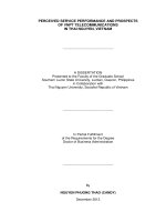 Perceived service performance and prospects of VNPT telecommunications in Thai Nguyen, Viet Nam