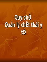 Chat thai y te Quy chế và Quản lý chất thải y tế