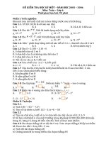 Đề thi HKI môn Toán 6 năm 20105-2006 PGD Tam Kỳ Quảng Nam