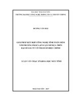 Giải pháp kết hợp công nghệ tính toán mềm với phương pháp lập luận mờ dựa trên đại số gia tử có tham số hiệu chỉnh (LV thạc sĩ)