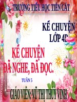 Tuần 6. Kể chuyện đã nghe, đã đọc (về lòng tự trọng)