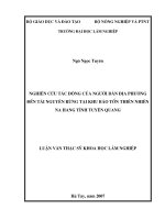 Nghiên cứu tác động của người dân địa phương tại khu bảo tồn thiên nhiên na hang tỉnh tuyên quang 