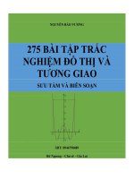 275 bài tập trắc nghiệm đồ thị và tương giao   giải tích 12 