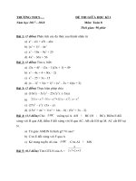 ĐỀ THI GIỮA KÌ 1 - TOÁN 8