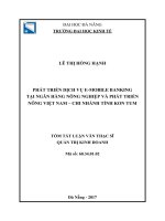 Phát triển dịch vụ e moblie banking tại ngân hàng nông nghiệp và phát triển nông thôn việt nam, chi nhánh tỉnh kon tum (tt) 