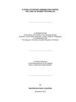 A study of export demand for cofee The case of intimex Viet Nam JSC