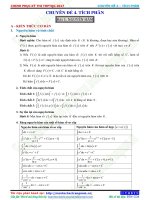 Lý thuyết và bài tập trắc nghiệm chuyên đề nguyên hàm   tích phân   giải tích 12   phần 1 