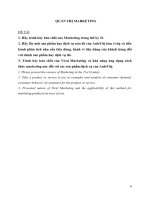 Trình bày bản chất của viral marketing và khả năng ứng dụng cách thức marketing này đối với các sản phẩmdịch vụ 