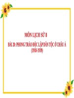 Bài 20. Phong trào độc lập dân tộc ở châu Á (1918 - 1939)