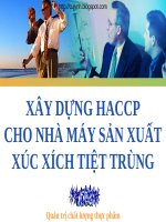Xây dựng HACCP cho nhà máy sản xuất xúc xích tiệt trùng