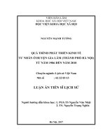 Quá trình phát triển kinh tế tư nhân ở huyện Gia Lâm (thành phố Hà Nội) từ năm 1986 đến năm 2010 (LA tien si)