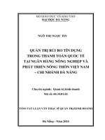 Quản trị rủi ro tín dụng trong thanh toán quốc tế tại ngân hàng nông nghiệp và phát triển nông thôn việt nam   chi nhánh đà nẵng (tt) 
