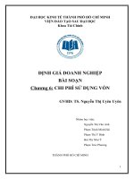 Tiểu luận môn định giá doanh nghiệp chương 6 chi phí sử dụng vốn