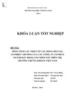 Phân tích các nhân tố tác động đến giá cổ phiếu thường của các công ty cổ phiếu thường của các công ty cổ phần ngành bất động sản niêm yết trên thị trường chứng khoán việt nam (tt) 