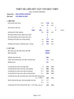 bảng excel tính toán liên kết cột, kèo thép