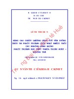 NÂNG CAO CHẤT LƯỢNG DỊCH vụ tín DỤNG đầu tư PHÁT TRIỂN của NHÀ nước tại CHI NHÁNH NGÂN HÀNG PHÁT TRIỂN KHU vực THỪA THIÊN HUẾ   QUẢNG TRỊ 