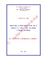PHÁT TRIỂN CÔNG NGHIỆP CHẾ BIẾN NÔNG sản ở HUYỆN QUẢNG NINH, TỈNH QUẢNG BÌNH 