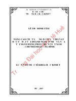 NÂNG CAO CHẤT LƯỢNG DỊCH vụ CHO VAY đầu tư đối với DOANH NGHIỆP NHỎ và vừa tại NGÂN HÀNG PHÁT TRIỂN VIỆT NAM   CHI NHÁNH QUẢNG BÌNH 