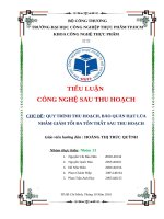 Tiểu luận Quy trình thu hoạch, bảo quản hạt lúa nhằm giảm tối đa tổn thất sau thu hoạch